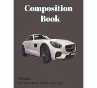 dscraftyhands White cars, back to school, 100 page, 2 sided, 7 1/2 x 9 3/4 in, wireless, college ruled composition book/ Journal