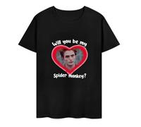 DSCXSD Edward Cullen Will You Be My Spider Monkey Funny Pint T Shirt Men Twilight Saga Movie Cool Gothic T Shirt Tops Black