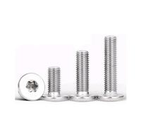 DSDBDNN 100 pcs/lot 304 acier inoxydable CM Six lobes Torx Ultra mince Super bas plat tête de plaquette vis boulon M1.6 M2 .5 M3 M4 M5 M6 M8(50mm x100pcs,M6)