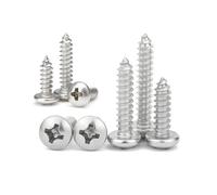 DSDBDNN 50/100/150 pièces petite vis taraudeuse à tête ronde croisée M1 .2 .4 .5 .6 .7 .8 M2 304 acier inoxydable Phillips autotaraudeuse(50pcs,M2x18)