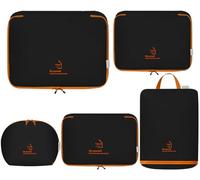 DSDCDJ Lot de 5 cubes de rangement pour valises - Durable - Avec double fermeture éclair - Avec trousse cosmétique et sac à chaussures - Cubes de rangement extra légers pour les voyages et la maison