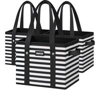 DSDCDJ® Pack de 3 paniers de courses pliables - Sac de courses stable avec poignée et fond renforcé - Panier idéal pour faire ses courses, panier à provisions pour chariot et coffre de voiture