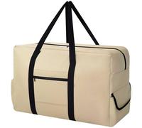 DSDCDJ Sac de rangement extra large, sacs de déménagement robustes avec poignées renforcées, sac de transport étanche avec fermetures éclair, sac de rangement, sac de voyage, kaki, 70 x 30 x 45 cm