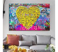 dsdsgog Abstrait en forme de coeur Graffiti Art peinture toile peinture affiches et impressions mur Art photos pour chambre d'enfants décor 80x110 cm sans cadre