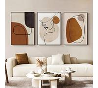 dsdsgog Abstrait géométrique visage ligne Art mur affiches toile peinture impression photo moderne milieu du siècle pour salon intérieur décor à la maison 60x80cmx3 sans cadre