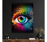 dsdsgog Art mural abstrait classique peinture à l'huile colorée yeux toile imprimée affiches pour bureau café décoration affiches et impressions 50x70 cm sans cadre