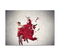 dsdsgog Mode sexy avec jupe rouge femme peinture sur toile affiches et impressions scandinave mur art photo pour salon décor photos 70 x 100 cm sans cadre