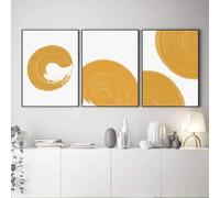 dsdsgog Orange Jaune Cercle Yoga Zen Méditation Abstraite Toile Peinture Affiches et Impressions Art Mural Nordique Photos décor Moderne 30x45cmx3 sans Cadre