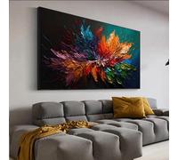 dsdsgog Peinture de fleurs en fleurs sur toile, grand art mural abstrait, texture colorée, affiches de décoration de salon, photo 80 x 160 cm sans cadre