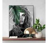dsdsgog Plante Femmes Toile Peinture Nordique Feuille Affiches Et Gravures Décoration de La Maison Mur Art Simple Photos Pour Salon Décor 70x100 cm Sans Cadre