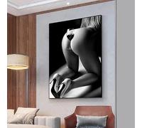 dsdsgog Sexy Art femme rouge vin verre peinture affiches et impressions sur toile chambre décor mur Art photos 35x50cm sans cadre
