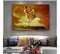 dsdsgog Toile de peinture abstraite moderne avec figurine de ballerine, affiches d'art murales imprimées de danseuse, images murales pour salon, décoration d'intérieur, 35x50 cm, sans cadre