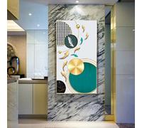 dsdsgog Version Verticale Simple Et De Luxe Entrée Peinture De Neuf Poissons Fond Mur Affiches Impression Sur Toile Photo Art 50x100cm Sans Cadre