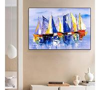 dsdsgog Voile Paysage Peinture Coloré Nautique Peinture Art Affiche et Impressions sur Toile Mur Photo pour Salon Décor À La Maison 70x100cm Sans Cadre