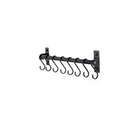 Dseap Pot Rack - Rail de support de suspension pour casseroles et po?les avec 8 crochets, cintres pour casseroles pour cuisine, montage mural, noir
