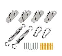 DSeenLeap Kit de Fixation de Voile d'ombrage pour Installation de voiles d'ombrage carrés et rectangulaires pour terrasse, matériel Robuste pour Porte extérieure, 24 pièces, 6 mm (5 mm)