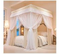 Dsejynxx baldaquin Ciel de lit Post Princess, moustiquaire Double Couche, Rideau occultant, Tente de lit Facile à Installer pour Chambre de Filles/Adultes(Color:h,Size:180 * 200cm)