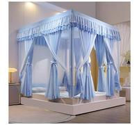 Dsejynxx baldaquin lit Adulte Rideaux de lit à baldaquin, Rideau de lit de Luxe Princesse à Quatre poteaux d'angle, moustiquaire à Trois Ouvertures latérales, Rideaux de lit(Color:a,Size:120 * 200cm)