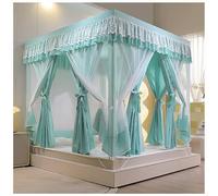 Dsejynxx baldaquin lit Adulte Rideaux de lit à baldaquin, Rideau de lit de Luxe Princesse à Quatre poteaux d'angle, moustiquaire à Trois Ouvertures latérales, Rideaux de lit(Color:b,Size:180 * 200cm)