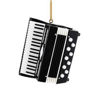 Dselvgvu Accordéon miniature en bois de 7 cm à suspendre - Mini instrument de musique - Réplique d'accordéon - Cadeau d'anniversaire - Arbre de vacances - Décoration d'intérieur - Modèle d'ornement
