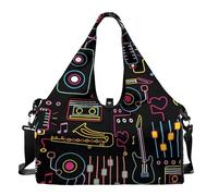 Dserfgiu Sac de sport de voyage avec compartiment à chaussures, poches de rangement humides, sac de sport pour homme, sac de sport portable pour tapis de yoga, Enregistrement de bande trompette