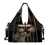 Dserfgiu Sac de sport d'Halloween avec compartiment à chaussures, poches de rangement pour homme et sec, sac de sport portable pour tapis de yoga, Zombie d'Halloween en prison, Taille unique