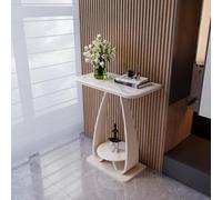 DSEWTEZXI Noir Blanc Moderne Meuble Console d'entrée, entrée Décoratif Table Console, Métal Salon Table Console, Pierre frittée Plateau, Facile à Installer.(Wit,50 * 40 * 75cm)