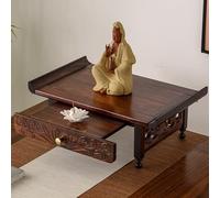 DSEWTEZXI Table de Temple pour Statues de Bouddha avec tiroirs rétractables, étagère d'autel Bouddhiste rétro, sanctuaire de méditation pour Maison et Table d'église, Peut accueillir des Portraits.