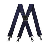 DSFDFDG Bretelles pour Homme Men's Heavy Duty Work Suspenders 3.5cm Wide X-Shape with 4 Swivel Snap Hooks Adjustable Elastic Biker Snowboard Trouser Braces pour Costume, FêTe, Mariage(Deep Blue)