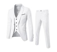 DSFDFDG Costume 3 pièces Slim for Hommes, Blazer de fête de Mariage, Veste Classique Formelle, Gilet et Pantalon, Manteau Complet de Luxe pour TéMoin De Mariage(White,M)