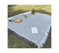 DSFDFDG Couverture de Pique-Nique avec Pompon, Tapis Camping, pelouse for Voyage en Plein air, Nappe Tricot Portable, Couvre-lit for Sieste(Grey,90x210cm)