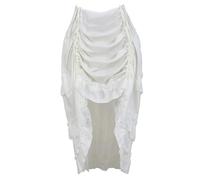 DSFDFDG Jupe de Pirate asymétrique plissée Style Steampunk Gothique for Femme, Volants irréguliers, Taille Haute, Grande Taille(White,XX-Large)