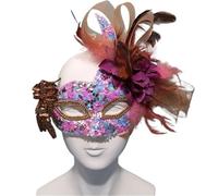 DSFDFDG Masque de plumes fleurs, masque mascarade en dentelle, accessoires fête(Style 3)