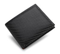 DSFDFDG Portefeuille Court en Fibre for Homme, Porte-Cartes, Fermeture éclair intégrée, Porte-Monnaie, Portefeuille Horizontal, Interne(Black)