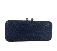 DSFDFDG Sac de soirée marron en cristal for femme, pochette de soirée formelle avec strass et diamants(Deep blue)