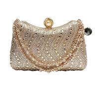 DSFDFDG Sac de soirée rétro de luxe avec strass et diamants, petite pochette dorée, argentée et bleue, for femme, sac à bandoulière for fête de mariage(Gold)