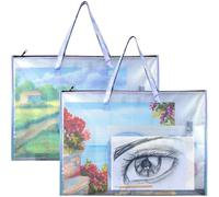 DSFDFDG Sac fourre-Tout en Nylon à bandoulière, 61 x 91 cm, léger et imperméable, for Ranger des Affiches, portfolios d'art pour Stockage Photographie(Silver 2 Pack)