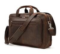 DSFDFDG Sacoche for ordinateur portable 17,3 pouces en cuir véritable, sac fourre-tout de voyage d'affaires, sacs à main for hommes, grande mallette rétro(7320 Brown)