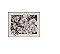 DSFDFDG Style Moderne Noir, Blanc et Gris, Art de Niche, Fleurs envolées, entrée dans la Porte, Couvrant Le boîtier du Compteur d'électricité, décoration pour La DéCoration Murale d'un HôTel