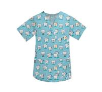 DSFDFDG Uniformes de Travail d'hôpital, Chemisier à col en v for Soins Infirmiers, Uniforme Clinique Dentaire, Hauts Gommage Manches Courtes for infirmières(Color16,L)