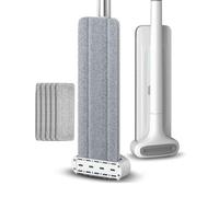 DSFGRTJ Balai Plat Microfibre avec Essorage Intégré Et 5 Tampons Microfibre - Mop À Rangement Debout pour Nettoyage des Sols Bois Dur, Carrelage Et Stratifié(36cm)