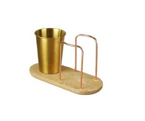 DSFIHJO 2 In 1 Cup Storage Holder Metal Tableware Organizer Water Cups Dispenser Dining Table For Restaurants Bar