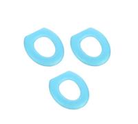 DSFIHJO Abattant WC Chauffant Housse de siège Toilette en Forme for Garder au Chaud, Tapis tricoté, Coussin Doux, Lavable Housses de siège en Tissu(Blue-3Pcs)