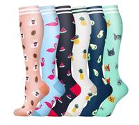 DSFIHJO Bas de contention homme Chaussettes De Compression For Leggings Running Pressure Soccer Unisexes For Adultes Édition Network Red Nurse Men Sock Bas de contention voyage avion(AY006-6,L-XL)