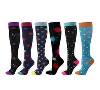 DSFIHJO Bas de contention homme Chaussettes De Compression For Leggings Running Pressure Soccer Unisexes For Adultes Édition Network Red Nurse Men Sock Bas de contention voyage avion(ANS006-5,L-XL)