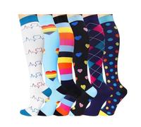 DSFIHJO Bas de contention homme Chaussettes De Compression For Leggings Running Pressure Soccer Unisexes For Adultes Édition Network Red Nurse Men Sock Bas de contention voyage avion(MIX006-40,S-M)