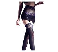 DSFIHJO bas porte jarretelle Robe moulante taille haute avec porte-jarretelles en dentelle et bas longs for femme, bas en soie noirs séduisants(Black and Blue,Skirt)