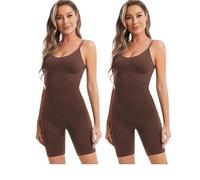 DSFIHJO Body Gainant Femme Body gainant sans coutures for femme, vêtement de compression amincissant et sculptant for tout le corps(Brown-2PCS,ONE SIZE_XL)