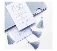 DSFIHJO Carte Invitation Mariage Enveloppes et glands de Style flanelle, carte d'invitation mariage personnalisée faite à la main, 100 pièces Universel(Blue,50 piece)