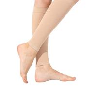 DSFIHJO Chaussettes De Compression Bas de contention haute cuisse for homme et femme, couleur chair noir, tailles SML, XL, XXL, XXXL, 23 à 32 mmHg pour Voler(Beige-calf sleeve,L)